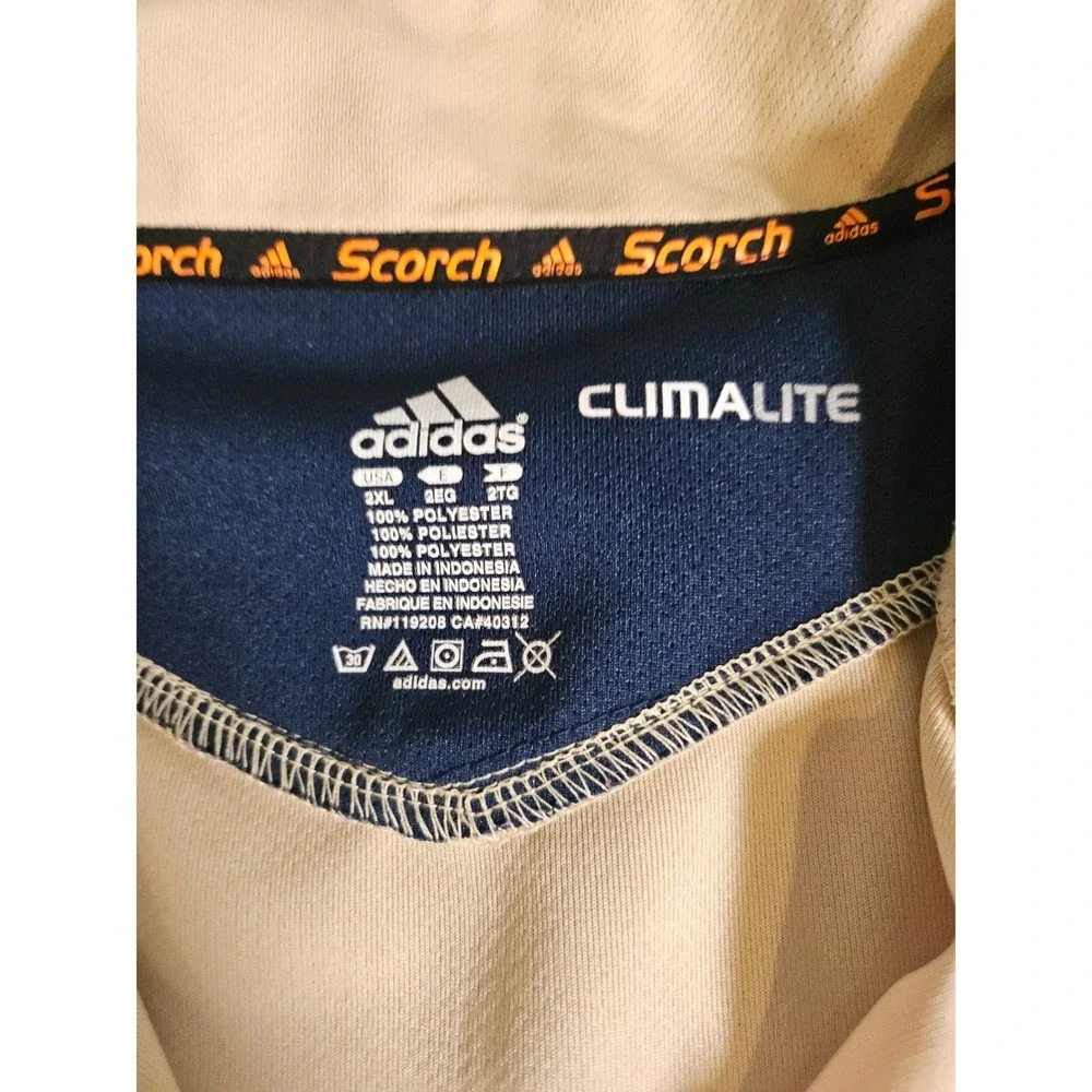 Adidas Notre Dame Fighting Irish Pullover Mens 2XL Tan Navy 1/4 Zip Climalite